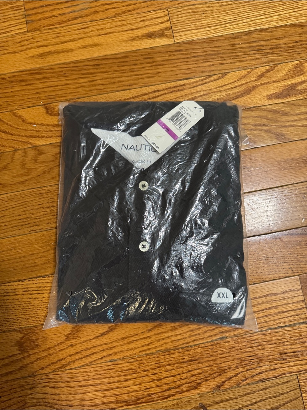 Nautica Black Button-Up Polo Shirt XXL